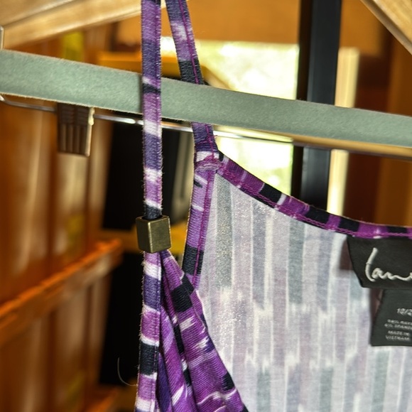 Lane Bryant Purple and White Spaghetti Strap Sundress Size 2X 18/20 - Picture 6 of 8